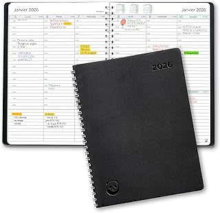 Agenda 2026 par Smart Panda – A5 Agenda Semainier - la Simplicité Inspire la Productivité - Couverture Souple, Intervalles de 30 minutes - Planner avec Notes – en Français